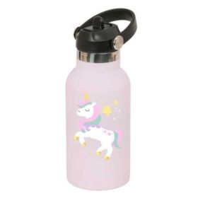 Safta Unicornio Botella Isotermica Infantil - Capacidad 350ml - Tapon Roscado con Valvula - Base de Silicona - Asa Superior - Ac