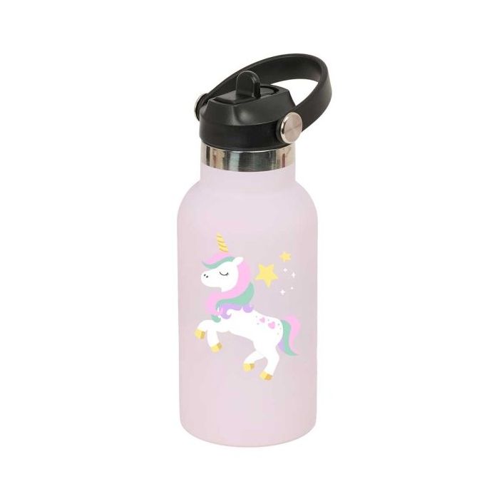 Safta Unicornio Botella Isotermica Infantil - Capacidad 350ml - Tapon Roscado con Valvula - Base de Silicona - Asa Superior - Ac