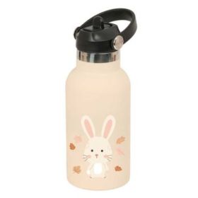 Safta Conejo Botella Isotermica Infantil - Capacidad 350ml - Tapon Roscado con Valvula - Base de Silicona - Asa Superior - Acero