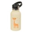Safta Jirafa Botella Isotermica Infantil - Capacidad 350ml - Tapon Roscado con Valvula - Base de Silicona - Asa Superior - Acero