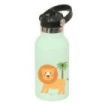 Safta Leon Botella Isotermica Infantil - Capacidad 350ml - Tapon Roscado con Valvula - Base de Silicona - Asa Superior - Acero I