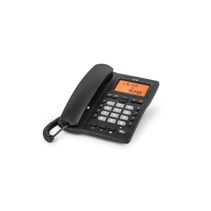 SPC Office ID 2 Telefono Fijo - 4 Memorias Directas - Manos Libres - Modo Mute - Color Negro