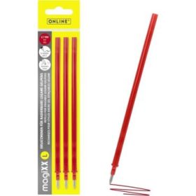 Online MagiXX L Pack de 3 Recambios de Tinta Gel Borrable - Trazo de 0.7mm - Color Rojo