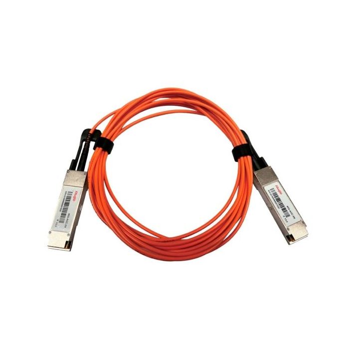 Ruijie 40G-AOC-5M Cable de Fibra Optica - 5 Metros - 2 Modulos Transceptores QSFP+ - Velocidad hasta 40Gbps - Color Naranja