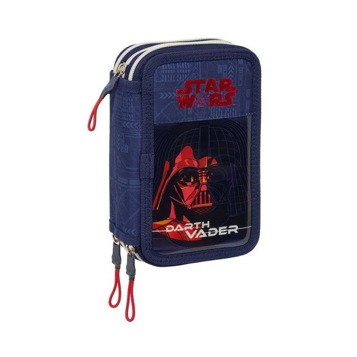 Safta Star Wars Plumier de 3 Pisos - 37 Piezas - Goma - Lapiz - 2 Boligrafos - Sacapuntas - 2 Reglas - 16 Colores - 14 Rotulador