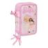 Safta Barbie Ballet Plumier de 3 Pisos - 37 Piezas - Goma - Lapiz - 2 Boligrafos - Sacapuntas - 2 Reglas - 16 Colores - 14 Rotul