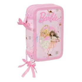 Safta Barbie Ballet Plumier de 3 Pisos - 37 Piezas - Goma - Lapiz - 2 Boligrafos - Sacapuntas - 2 Reglas - 16 Colores - 14 Rotul