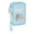 Safta Bluey Ready Plumier de 3 Pisos - 37 Piezas - Goma - Lapiz - 2 Boligrafos - Sacapuntas - 2 Reglas - 16 Colores - 14 Rotulad