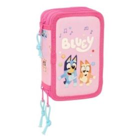 Safta Bluey Dance Plumier de 3 Pisos - 37 Piezas - Goma - Lapiz - 2 Boligrafos - Sacapuntas - 2 Reglas - 16 Colores - 14 Rotulad