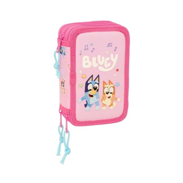 Safta Bluey Dance Plumier de 3 Pisos - 37 Piezas - Goma - Lapiz - 2 Boligrafos - Sacapuntas - 2 Reglas - 16 Colores - 14 Rotulad
