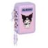 Safta Kuromi Plumier de 3 Pisos - 37 Piezas - Goma - Lapiz - 2 Boligrafos - Sacapuntas - 2 Reglas - 16 Colores - 14 Rotuladores