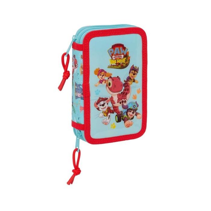 Safta Paw Patrol Dino Rescue Plumier de 2 Pisos - 29 Piezas - Goma - Lapiz - 2 Boligrafos - Sacapuntas - 10 Colores - 14 Rotulad