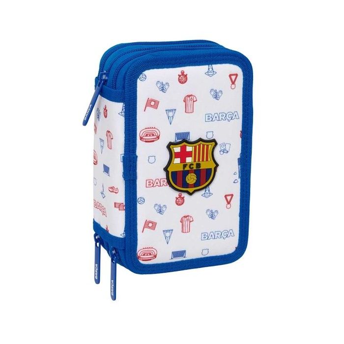 Safta F.C.Barcelona Preescolar Plumier de 3 Pisos - 37 Piezas - Goma - Lapiz - 2 Boligrafos - Sacapuntas - 2 Reglas - 16 Colores