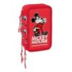 Safta Mickey and Friends Racing Plumier de 3 Pisos - 37 Piezas - Goma - Lapiz - 2 Boligrafos - Sacapuntas - 2 Reglas - 16 Colore