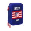 Safta Atletico de Madrid Plumier de 3 Pisos - 37 Piezas - Goma - Lapiz - 2 Boligrafos - Sacapuntas - 2 Reglas - 16 Colores - 14