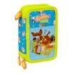 Safta la Granja de Zenon Plumier de 3 Pisos - 37 Piezas - Goma - Lapiz - 2 Boligrafos - Sacapuntas - 2 Reglas - 16 Colores - 14