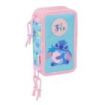 Safta Stitch Waves Plumier de 3 Pisos - 37 Piezas - Goma - Lapiz - 2 Boligrafos - Sacapuntas - 2 Reglas - 16 Colores - 14 Rotula
