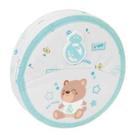 Safta Real Madrid Preescolar Plumier Redondo - 18 Piezas - Cremallera - Goma - Lapiz - 6 Colores - 8 Rotuladores - 2 Sacapuntas