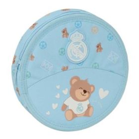 Safta Real Madrid Preescolar Plumier Redondo - 18 Piezas - Cremallera - Goma - Lapiz - 6 Colores - 8 Rotuladores - 2 Sacapuntas