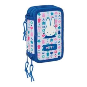 Safta Miffy Bunny Plumier de 3 Pisos - 37 Piezas - Goma - Lapiz - 2 Boligrafos - Sacapuntas - 2 Reglas - 16 Colores - 14 Rotulad