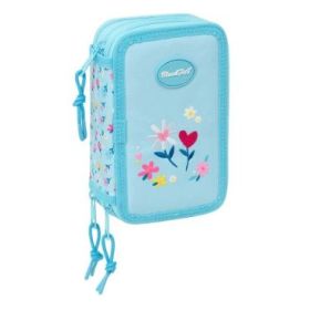 Safta Blackfit8 Petalos Plumier de 3 Pisos - 37 Piezas - Goma - Lapiz - 2 Boligrafos - Sacapuntas - 2 Reglas - 16 Colores - 14 R