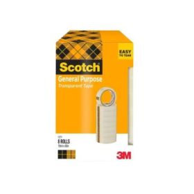 Scotch 508 Pack de 8 Cintas Adhesivas 19mm x 66m - Transparente