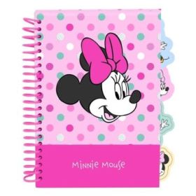 Safta Minnie Mouse Minty Bloc de Notas - Formato A5 - 80 Hojas de 80 g/m2 - Espiral - Tapas Duras - 4 Separadores Interiores - 1
