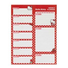 Safta Hello Kitty Planificador Semanal - 50 Paginas - 100 g/m2 - 19x25.5cm - Color Rojo y Blanco