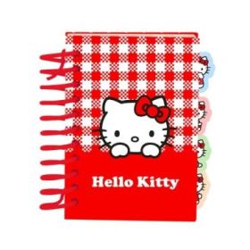 Safta Hello Kitty Bloc de Notas - Formato A7 - 80 Hojas de 80 g/m2 - Espiral - Tapas Duras - 4 Separadores Interiores - 7.4x10.5