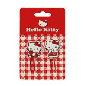 Safta Hello Kitty Pack de 2 Clips - Presentado en Blister - Color Rojo y Blanco