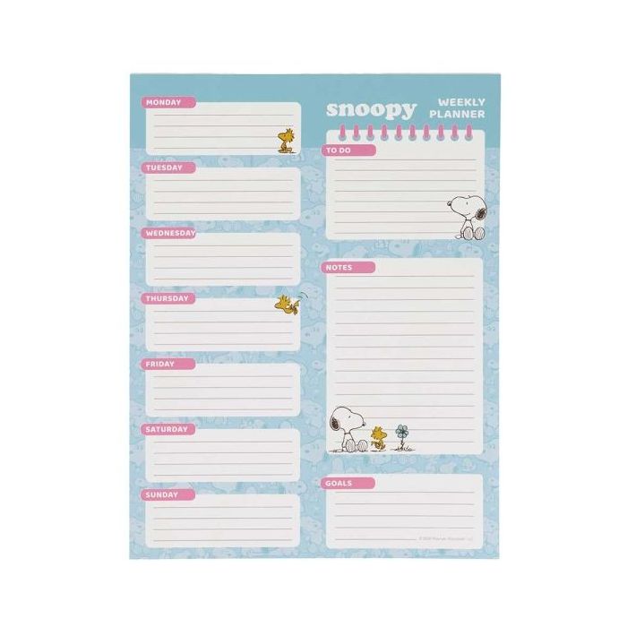 Safta Snoopy Planificador Semanal - 50 Paginas - 100 g/m2 - 19x25.5cm - Colores Surtidos