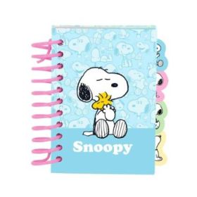 Safta Snoopy Bloc de Notas - Formato A7 - 80 Hojas de 80 g/m2 - Espiral - Tapas Duras - 4 Separadores Interiores - 7.4x10.5cm -