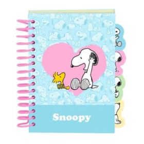Safta Snoopy Bloc de Notas - Formato A6 - 80 Hojas de 80 g/m2 - Espiral - Tapas Duras - 4 Separadores Interiores - 10.5x14.8cm -