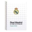 Safta Real Madrid Equipacion 26/27 Libreta con Espiral - Formato Cuarto - 80 Hojas de 80g/m2 - Cuadricula 4x4mm - Tapas Duras Gl