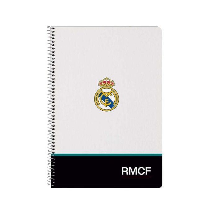Safta Real Madrid Equipacion 26/27 Libreta con Espiral - Formato Folio - 80 Hojas de 80g/m2 - Cuadricula 4x4mm - Tapas Duras Gla