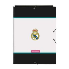 Safta Real Madrid Equipacion 26/27 Carpeta de 3 Solapas - Formato Folio - Cierre con Gomas Elasticas - Tapas Duras Forradas - 26