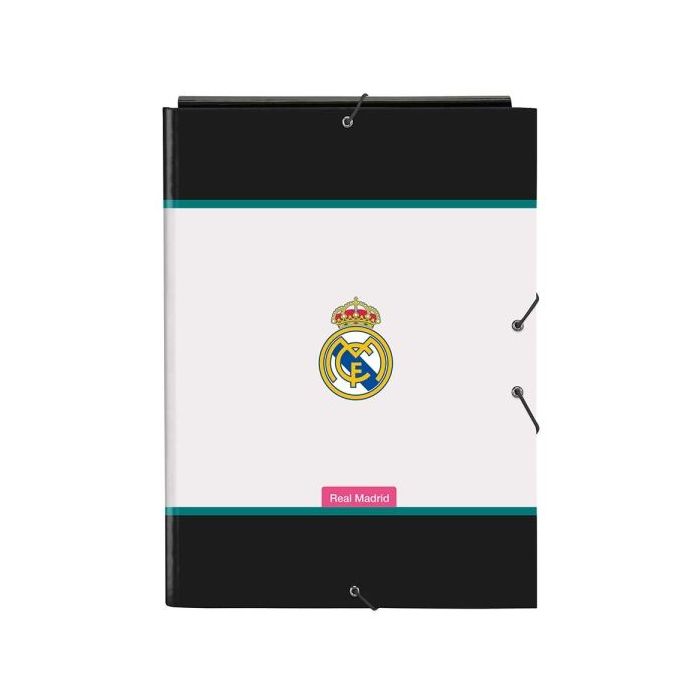 Safta Real Madrid Equipacion 26/27 Carpeta de 3 Solapas - Formato Folio - Cierre con Gomas Elasticas - Tapas Duras Forradas - 26