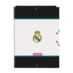 Safta Real Madrid Equipacion 26/27 Carpeta de 3 Solapas - Formato Folio - Cierre con Gomas Elasticas - Tapas Duras Forradas - 26