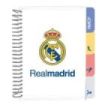 Safta Real Madrid Equipacion 26/27 Bloc de Notas - Formato A5 - 80 Hojas de 80 g/m2 - Espiral - Tapas Duras - 4 Separadores Inte