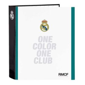 Safta Real Madrid Equipacion 26/27 Carpeta de 4 Anillas de 40mm - Formato Folio - Tapas Duras Forradas - Lomo Ancho - 27x33x6cm