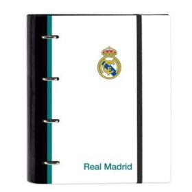 Safta Real Madrid Equipacion 26/27 Carpeta de 4 Anillas de 35mm - Recambio de 100 Hojas A4 - Cuadricula de 5x5mm - 80g/m2 - Sepa