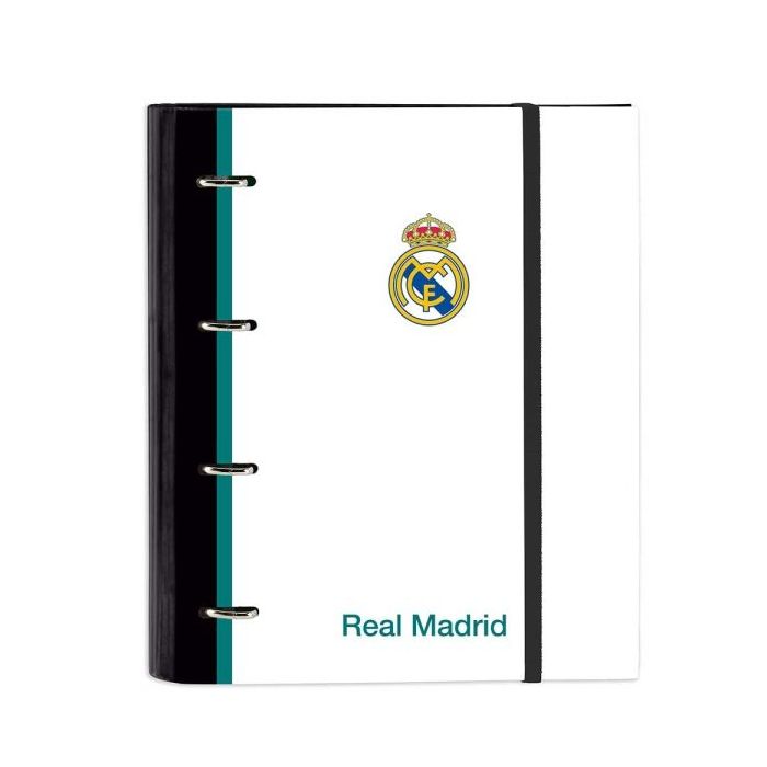 Safta Real Madrid Equipacion 26/27 Carpeta de 4 Anillas de 35mm - Recambio de 100 Hojas A4 - Cuadricula de 5x5mm - 80g/m2 - Sepa