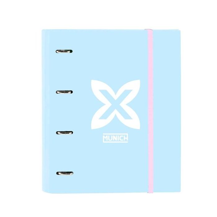 Safta Munich Sky Carpeta de 4 Anillas de 35mm - Recambio de 100 Hojas A4 - Cuadricula de 5x5mm - 80g/m2 - Separadores Internos -