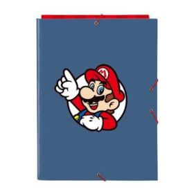 Safta Super Mario Carpeta de 3 Solapas - Formato Folio - Cierre con Gomas Elasticas - Tapas Duras Forradas - 26x33.5x2.5cm - Col