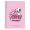 Safta Snoopy Libreta con Espiral - Formato Cuarto - 80 Hojas de 80g/m2 - Cuadricula 4x4mm - Tapas Duras Glasofonadas - 15.5x22x1