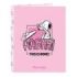 Safta Snoopy Carpeta de 4 Anillas de 25mm - Formato Folio - Tapas Duras Forradas - 26.5x33x4cm - Color Rosa