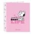 Safta Snoopy Carpeta de 4 Anillas de 40mm - Formato Folio - Tapas Duras Forradas - Lomo Ancho - 27x33x6cm - Color Rosa