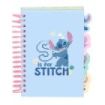 Safta Stitch Bloc de Notas - Formato A6 - 80 Hojas de 80 g/m2 - Espiral - Tapas Duras - 4 Separadores Interiores - 10.5x14.8cm -