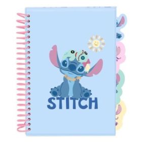 Safta Stitch Bloc de Notas - Formato A5 - 80 Hojas de 80 g/m2 - Espiral - Tapas Duras - 4 Separadores Interiores - 14.8x2.1cm -
