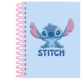 Safta Stitch Squishy Bloc de Notas - Frontal Antiestres - Espiral - 13.5x17.9x1.9cm - Color Azul Pastel